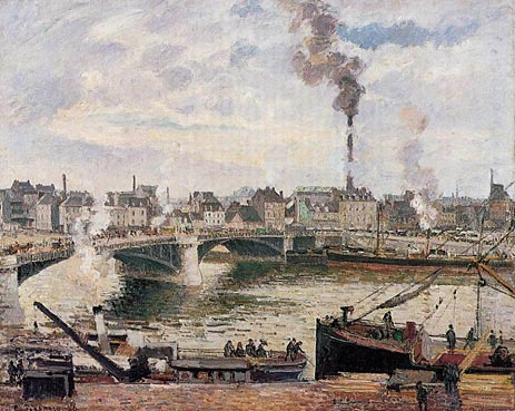 Die Große Brücke, Rouen, 1896 | Pissarro | Gemälde Reproduktion