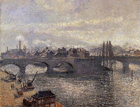 Le Pont Corneille a Rouen, Effet du Matin, 1896 | Pissarro | Painting Reproduction