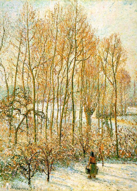 Morning Sunlight on the Snow, Eragny-sur-Epte, 1895 by Pissarro | Painting Reproduction