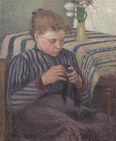 Woman Mending, 1895 | Pissarro | Painting Reproduction