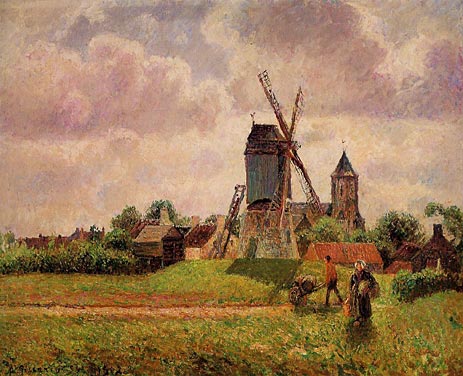 Die Knocke-Windmühle, Belgien | Pissarro | Gemälde Reproduktion