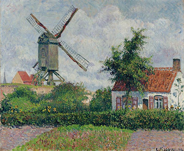 Windmill at Knokke, Belgium, 1894 | Pissarro | Painting Reproduction