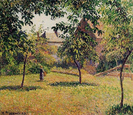 The Barn, Morning, Eragny | Pissarro | Painting Reproduction