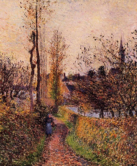 La Sentier de Basincourt, 1884 by Pissarro | Painting Reproduction