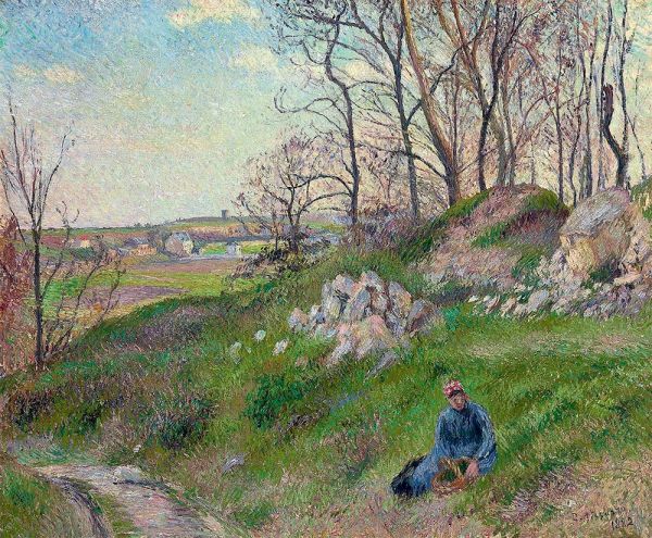 The Chou Quarries, Pontoise, 1882 by Pissarro | Painting Reproduction