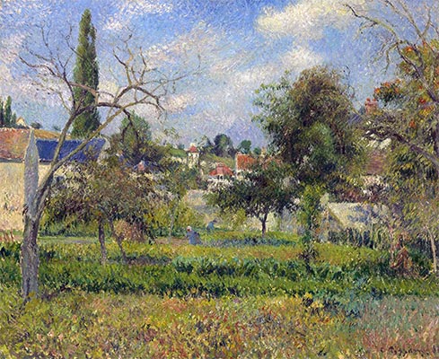 Kitchen Gardens, Pontoise, 1881 by Pissarro | Painting Reproduction