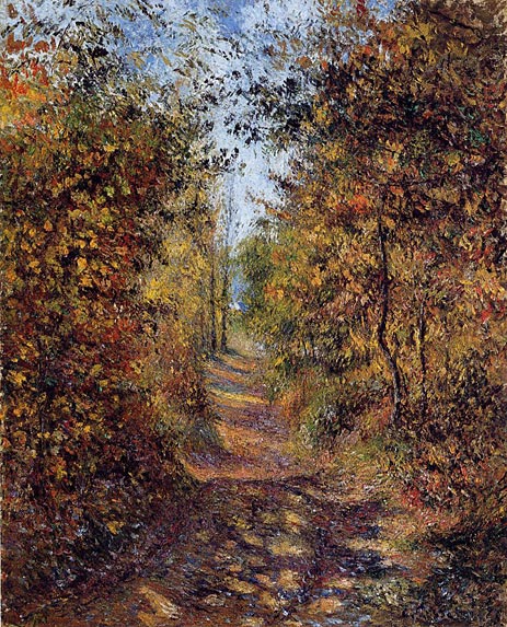A Path in the Woods, Pontoise, 1879 by Pissarro | Painting Reproduction