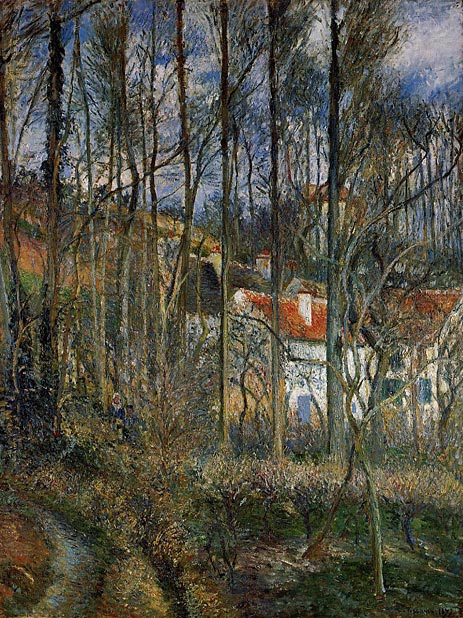 The Cote des Boeufs at L'Hermitage, near Pontoise, 1877 by Pissarro | Painting Reproduction