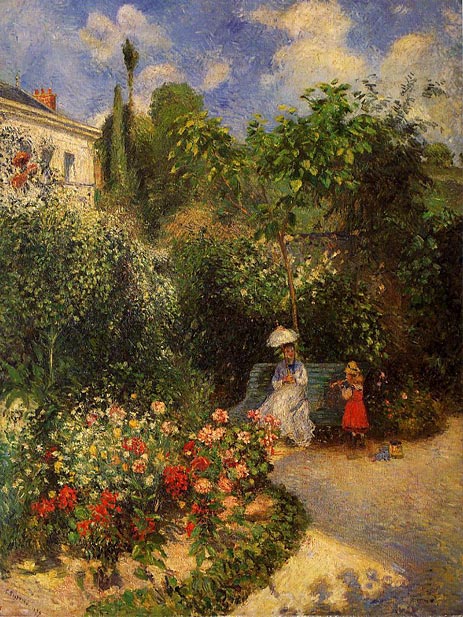 The Garden at Pontoise, 1877 | Pissarro | Painting Reproduction