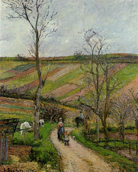 Route du Fond de l'Hermitage, Pontoise, 1877 | Pissarro | Painting Reproduction