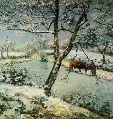 Winter at Montvoucault (The Effect of Snow), 1875 | Pissarro | Painting Reproduction