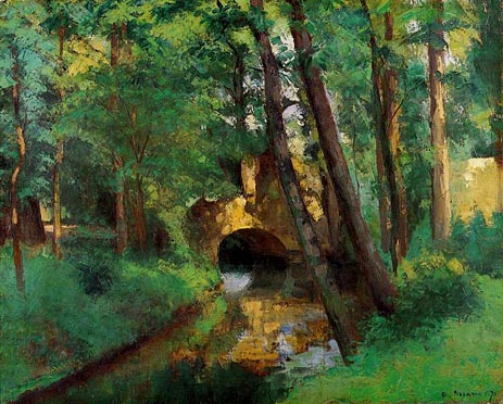 The Little Bridge, Pontoise, 1875 | Pissarro | Painting Reproduction