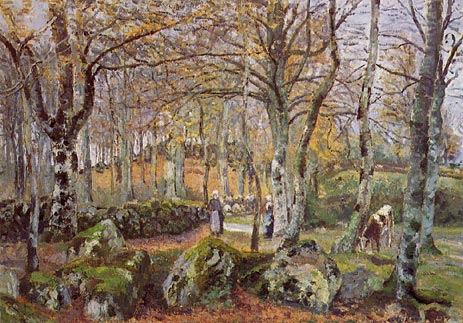 Landschaft mit Felsen, Montfoucault | Pissarro | Gemälde Reproduktion