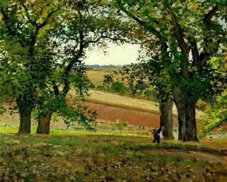 Chestnut Trees at Osny, 1873 | Pissarro | Painting Reproduction