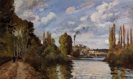 Die Ufer von Pontoise, 1872 von Pissarro | Gemälde-Reproduktion