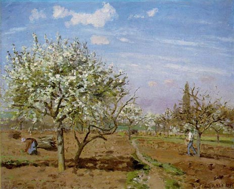 Orchard in Bloom, Louveciennes, 1872 | Pissarro | Gemälde Reproduktion