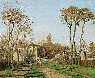 The Entrance to the Village of Voisins, 1872 | Pissarro | Gemälde Reproduktion