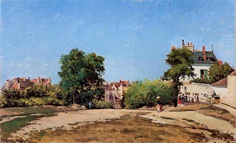 Die Kreuzung, Pontoise, 1872 | Pissarro | Gemälde Reproduktion