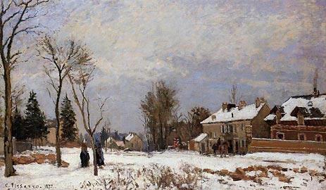 Die Straße von Versailles nach Saint-Germain, 1872 von Pissarro | Gemälde-Reproduktion