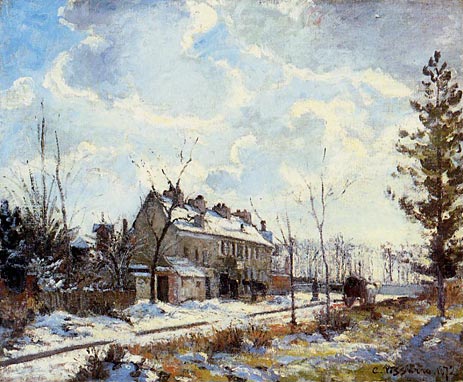 Louveciennes Road, The Effect of Snow, 1872 | Pissarro | Painting Reproduction