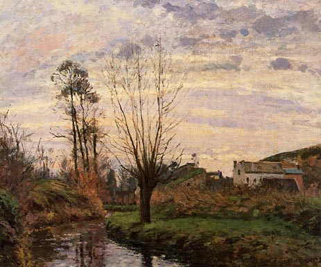 Landscape with Small Stream, 1872 | Pissarro | Painting Reproduction