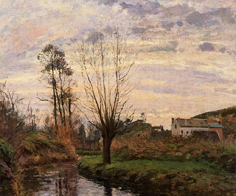 Landschaft mit kleinem Bach, 1872 von Pissarro | Gemälde-Reproduktion