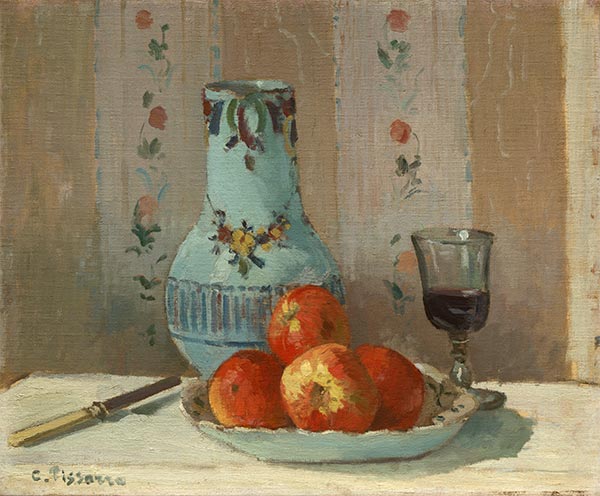 Stillleben mit Äpfeln und Krug, 1872 von Pissarro | Gemälde-Reproduktion