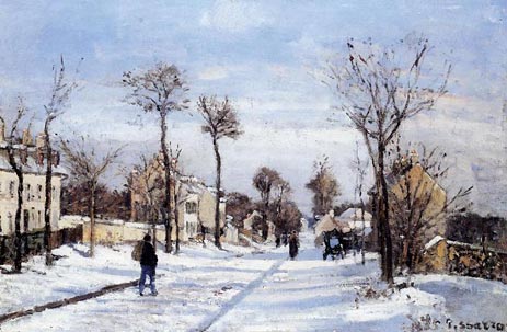 Street in the Snow, Louveciennes, c.1872 | Pissarro | Gemälde Reproduktion