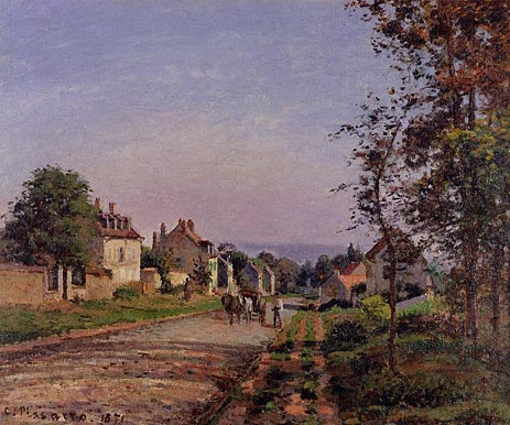 Am Rand von Louveciennes, die Straße, 1871 von Pissarro | Gemälde-Reproduktion