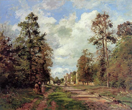 Die Straße nach Louveciennes (Am Waldrand), 1871 von Pissarro | Gemälde-Reproduktion