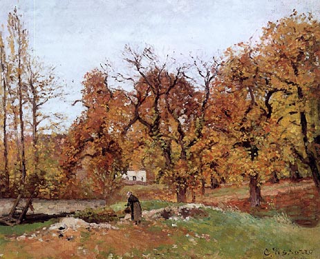 Herbstlandschaft bei Louveciennes, c.1871/72 von Pissarro | Gemälde-Reproduktion