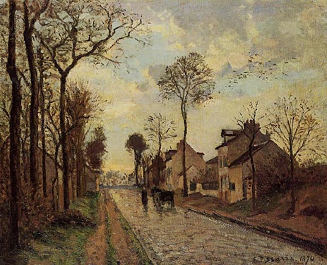 Die Straße von Louveciennes | Pissarro | Gemälde Reproduktion