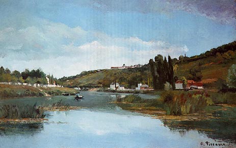 The Banks of the Marne at Chennevieres, 1864 | Pissarro | Painting Reproduction