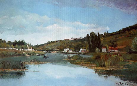 Die Ufer der Marne bei Chennevières | Pissarro | Gemälde Reproduktion