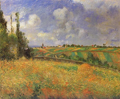 Rye Fields at Pontoise, 1877 | Pissarro | Gemälde Reproduktion