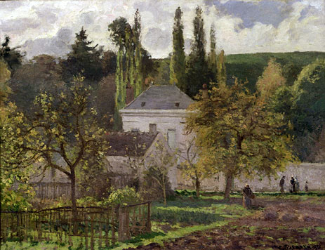House in the Hermitage, Pontoise, 1873 | Pissarro | Painting Reproduction