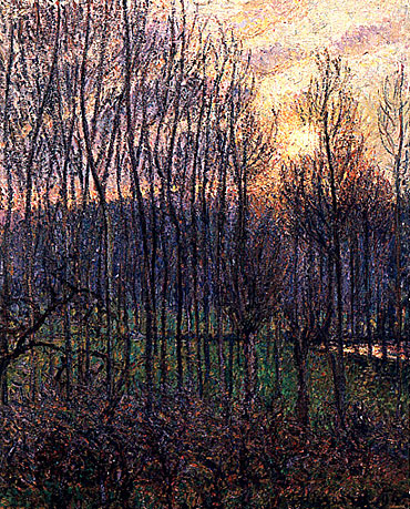 Sonnenuntergang in Éragny | Pissarro | Gemälde Reproduktion