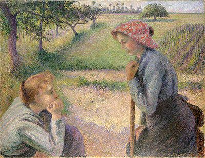 Two Young Peasant Women, 1892 | Pissarro | Gemälde Reproduktion