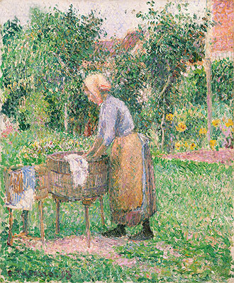 A Washerwoman at Eragny, 1893 | Pissarro | Painting Reproduction