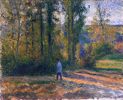 Landschaft mit Jäger, Pontoise, 1879 | Pissarro