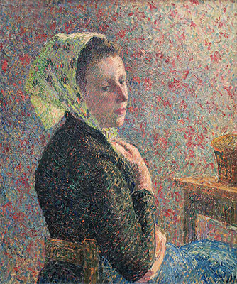 Woman Wearing a Green Headscarf, 1893 | Pissarro | Gemälde Reproduktion