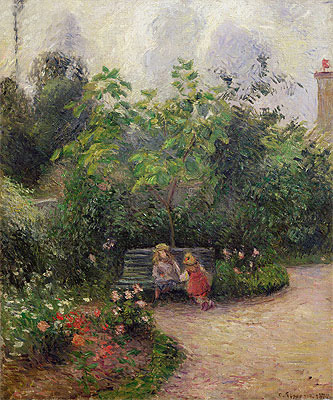 A Corner of the Garden at the Hermitage, Pontoise, 1877 | Pissarro | Painting Reproduction