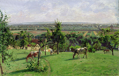 Hillside of Vesinet, 1871 | Pissarro | Painting Reproduction