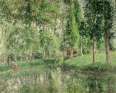 The Wash-House at Bazincourt, 1900 | Pissarro | Painting Reproduction