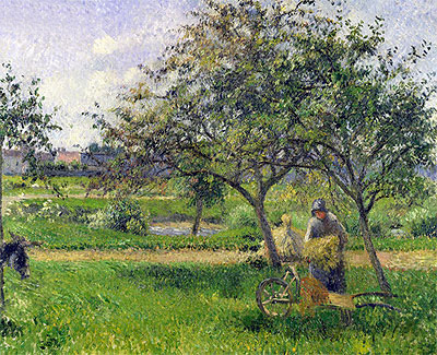 The Wheelbarrow, Orchard, c.1881 | Pissarro | Gemälde Reproduktion