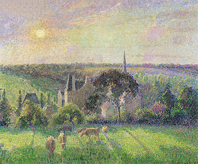 The Church and Farm of Eragny, 1895 | Pissarro | Gemälde Reproduktion