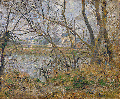 The Banks of the Oise, near Pontoise, Cloudy Weather, 1878 | Pissarro | Painting Reproduction
