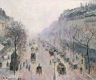 Boulevard Montmartre, 1897 | Pissarro | Painting Reproduction