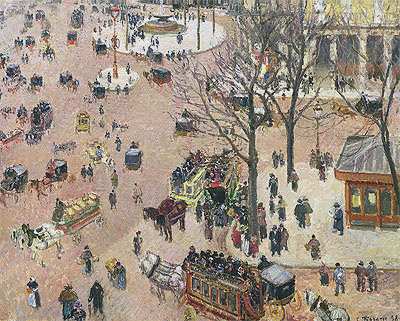 La Place du Theatre Francais, 1898 | Pissarro | Painting Reproduction
