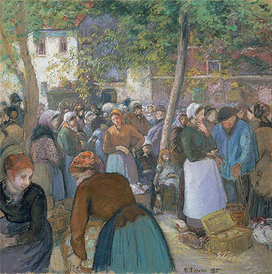 Poultry Market at Gisors, 1885 | Pissarro | Painting Reproduction